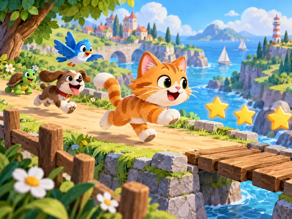 猫咪跑步与连续背景封面