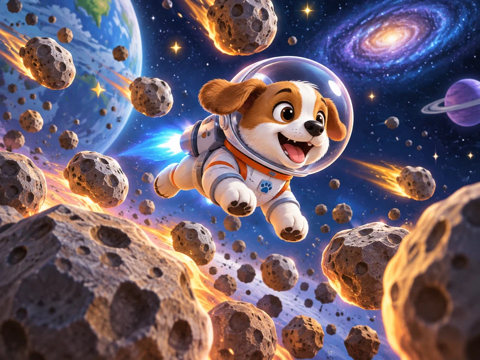 太空狗躲陨石封面